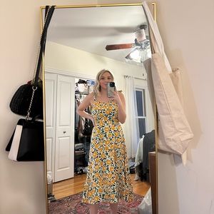 Cider NWT Midi Dress Orange Florals